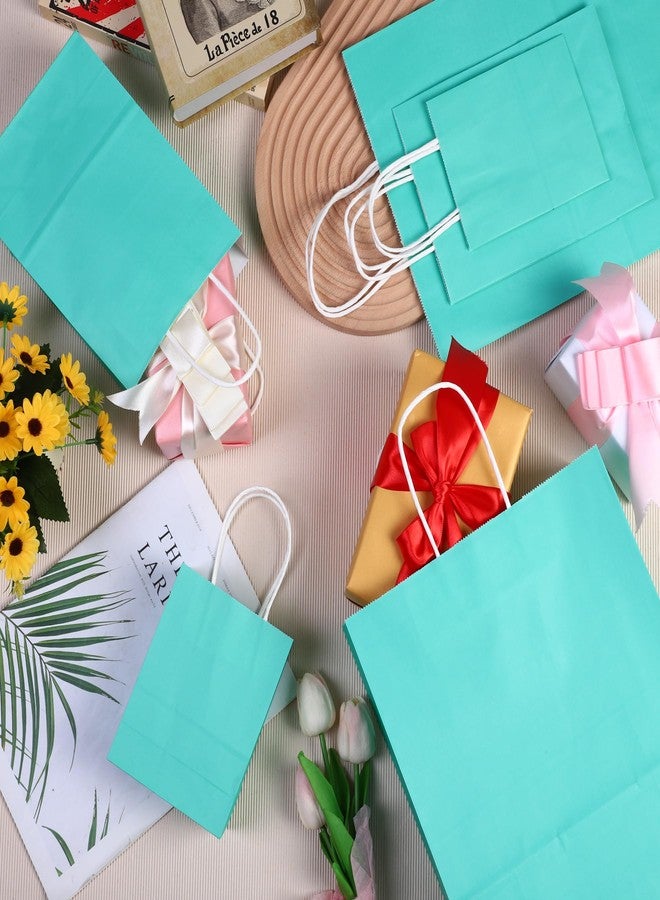 MIMIND 144 Pieces Teal Blue Gift Bags with Handles Assorted Sizes Mint Turquoise Paper Bags Bulk Teal Party Supplies Baby Shower Birthday Wedding Merchandise Bags Retail Shopping Bags Favor Bags - Image 4